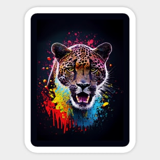 Splatter Paint Jaguar Sticker